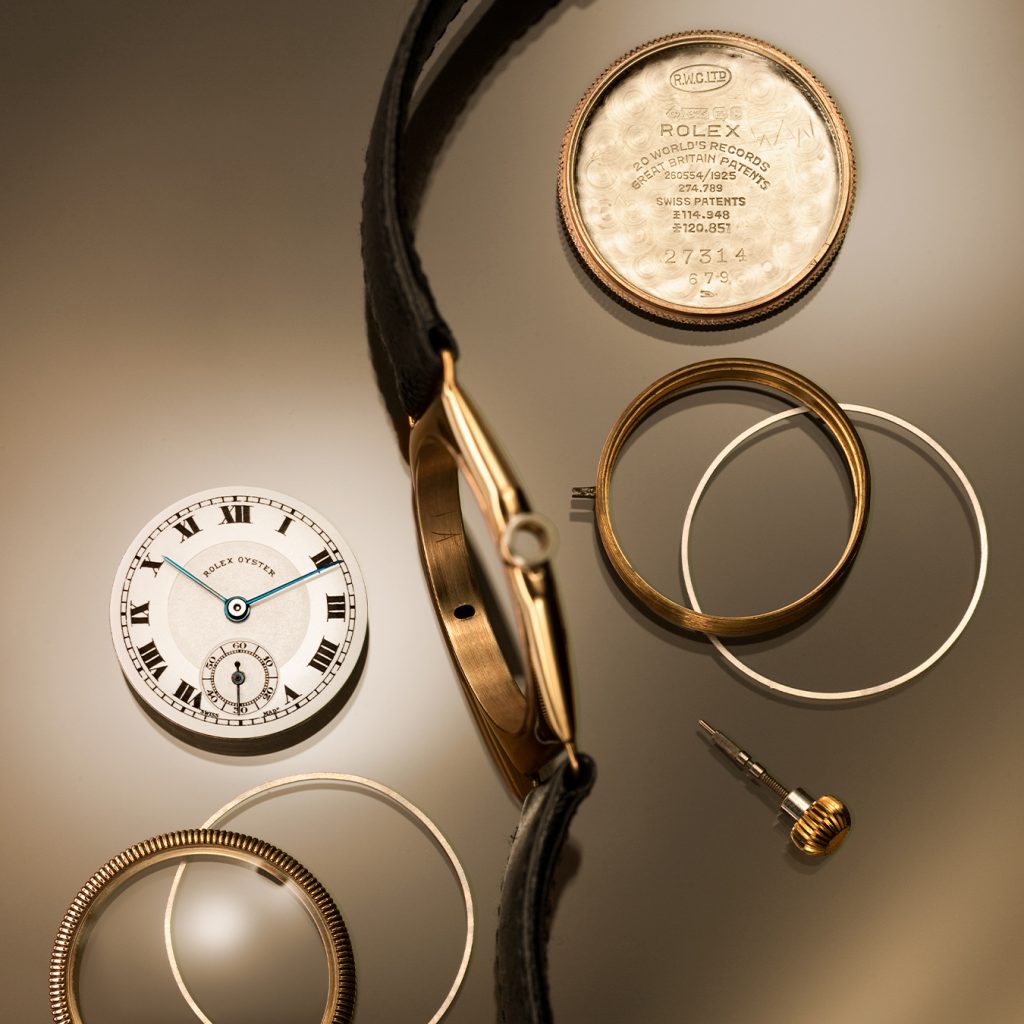 Einzelteile einer Rolex Osyster